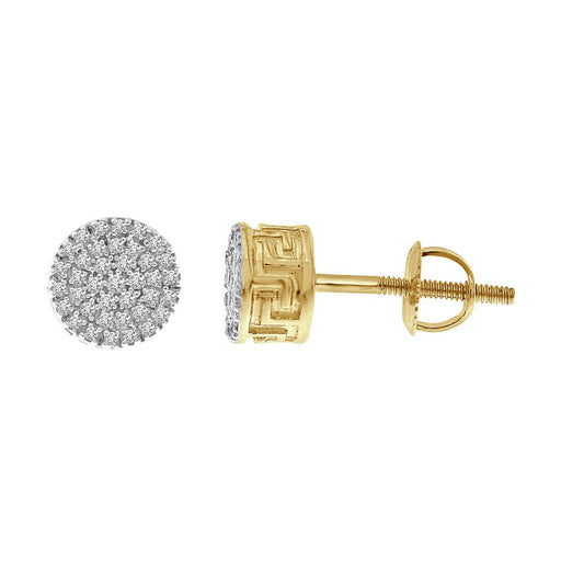 MEN'S EARRINGS 1/6 CT ROUND DIAMOND 10K YELLOW GOLD