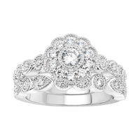 Thumbnail for LADIES BRIDAL RING SET 3/4 CT ROUND DIAMOND 14K WHITE GOLD