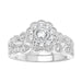 LADIES BRIDAL RING SET 3/4 CT ROUND DIAMOND 14K WHITE GOLD