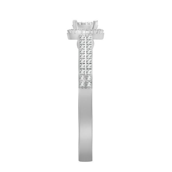 LADIES RING 1/4 CT ROUND DIAMOND 10K WHITE GOLD