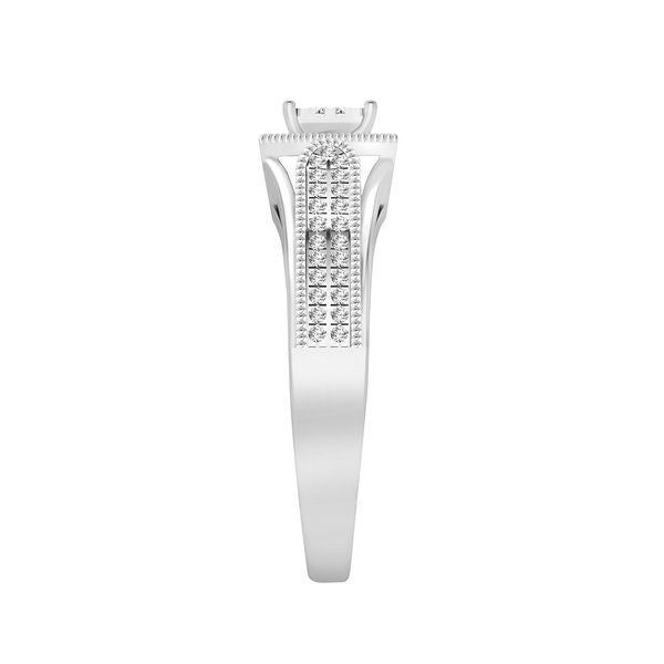 LADIES RING 1/4 CT ROUND/PRINCESS DIAMOND 10K WHITE GOLD