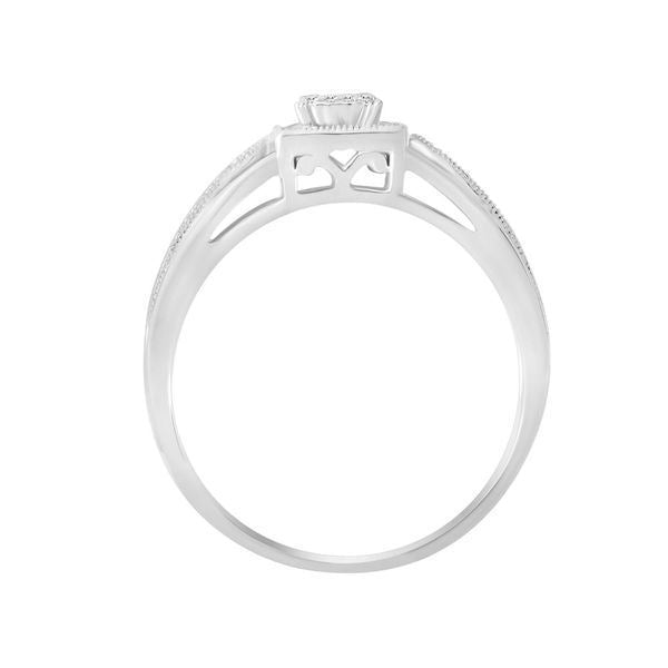 LADIES RING 1/4 CT ROUND/PRINCESS DIAMOND 10K WHITE GOLD