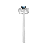Thumbnail for LADIES RING 1/10 CT WHITE/BLUE ROUND DIAMOND 10K WHITE GOLD