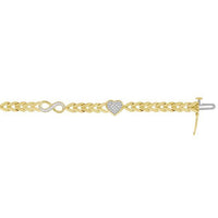 Thumbnail for LADIES BRACELET 1/5 CT ROUND DIAMOND SILVER YELLOW PLATED