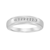Thumbnail for MEN'S BAND 1/6 CT ROUND DIAMOND 10K WHITE GOLD