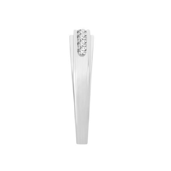 MEN'S BAND 1/6 CT ROUND DIAMOND 10K WHITE GOLD