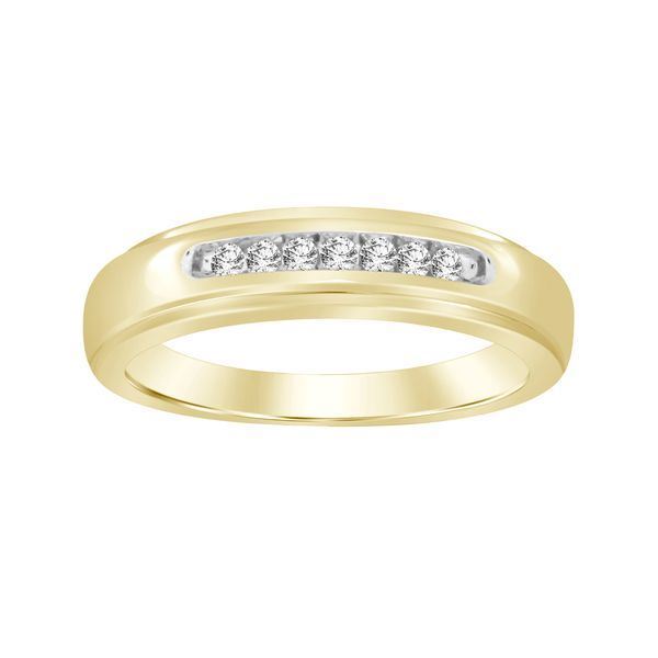 MEN'S BAND 1/6 CT ROUND DIAMOND 10K YELLOW GOLD