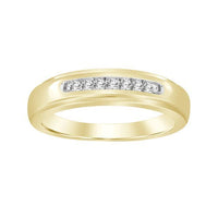 Thumbnail for MEN'S BAND 1/6 CT ROUND DIAMOND 10K YELLOW GOLD