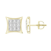 Thumbnail for MEN'S EARRINGS 1/20 CT ROUND DIAMOND 10K YELLOW GOLD