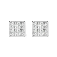 Thumbnail for MEN'S EARRINGS 1/10 CT ROUND DIAMOND SILVER