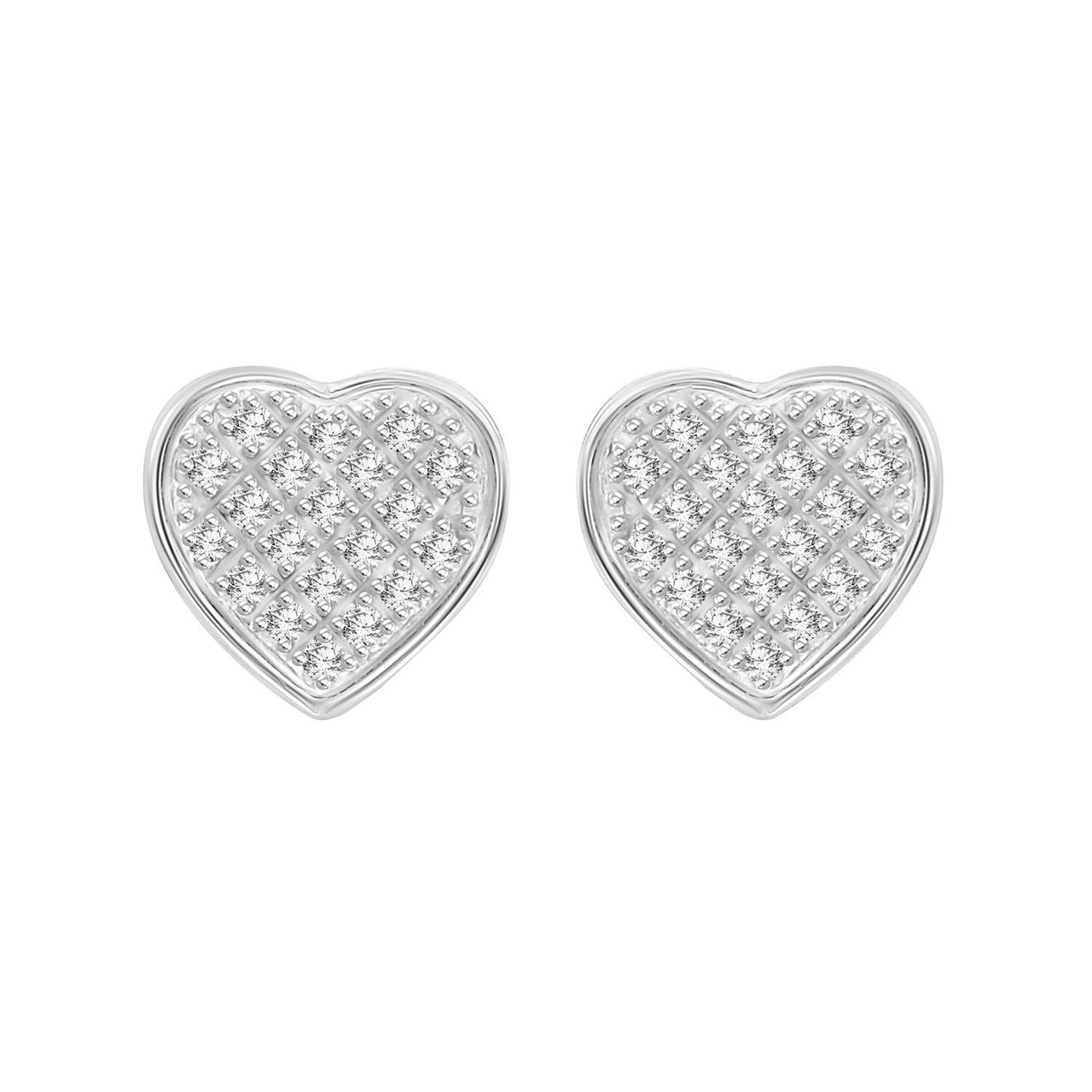 MEN'S EARRINGS 1/6 CT ROUND DIAMOND SILVER