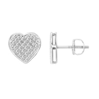 Thumbnail for MEN'S EARRINGS 1/4 CT ROUND DIAMOND SILVER