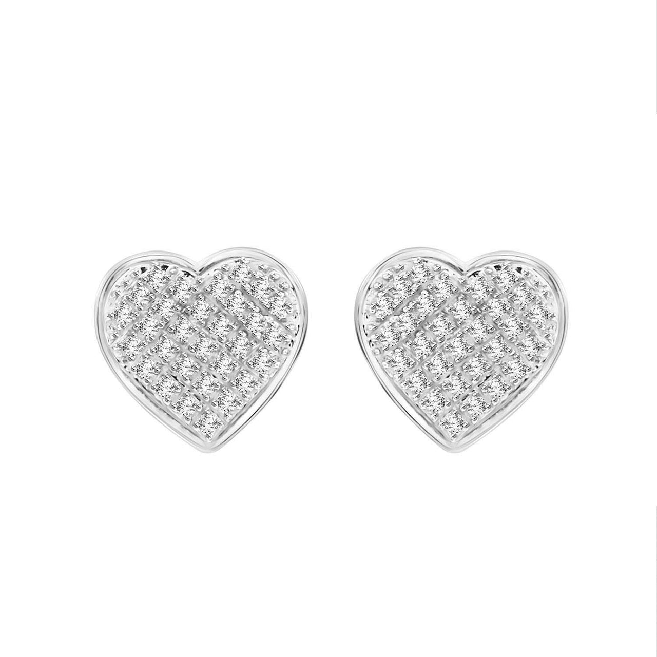 MEN'S EARRINGS 1/4 CT ROUND DIAMOND SILVER