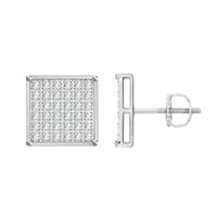 Thumbnail for MEN'S YUVA EARRINGS 1/4 CT ROUND DIAMOND SILVER