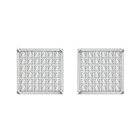 Thumbnail for MEN'S YUVA EARRINGS 1/4 CT ROUND DIAMOND SILVER