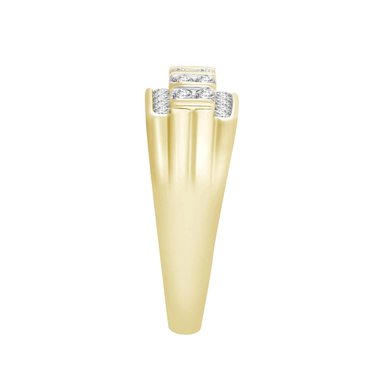 MEN'S RING 1/2 CT ROUND DIAMOND 10K YELLOW GOLD