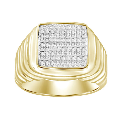 MEN'S RING 1/4 CT ROUND DIAMOND 10K YELLOW GOLD