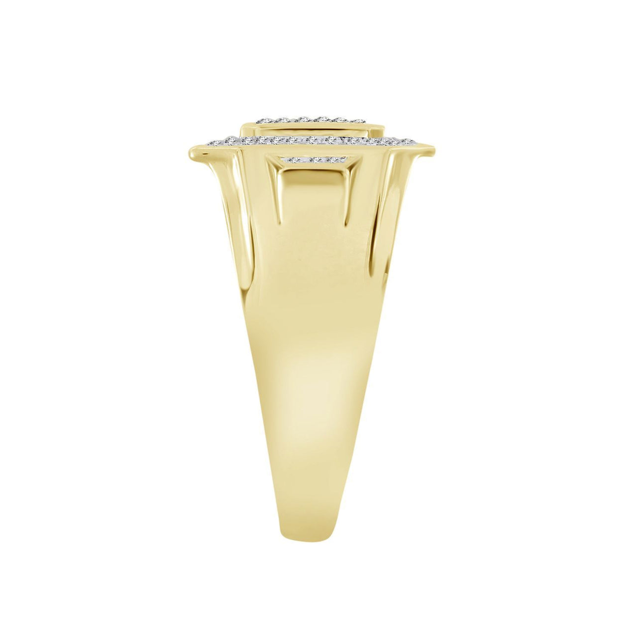 MEN'S RING 1/4 CT ROUND DIAMOND 10K YELLOW GOLD