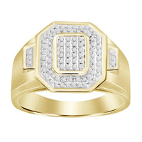 Thumbnail for MEN'S RING 1/4 CT ROUND DIAMOND 10K YELLOW GOLD