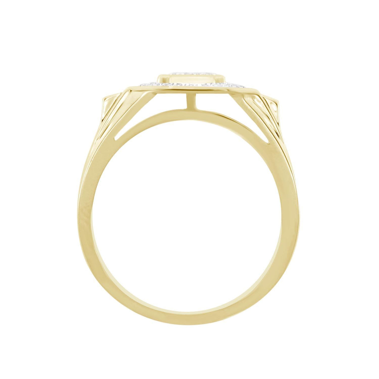MEN'S RING 1/4 CT ROUND DIAMOND 10K YELLOW GOLD