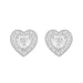 LADIES EARRINGS 1/10 CT ROUND DIAMOND SILVER WHITE