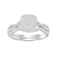 Thumbnail for LADIES BRIDAL RING SET 1/4 CT ROUND DIAMOND 10K WHITE GOLD