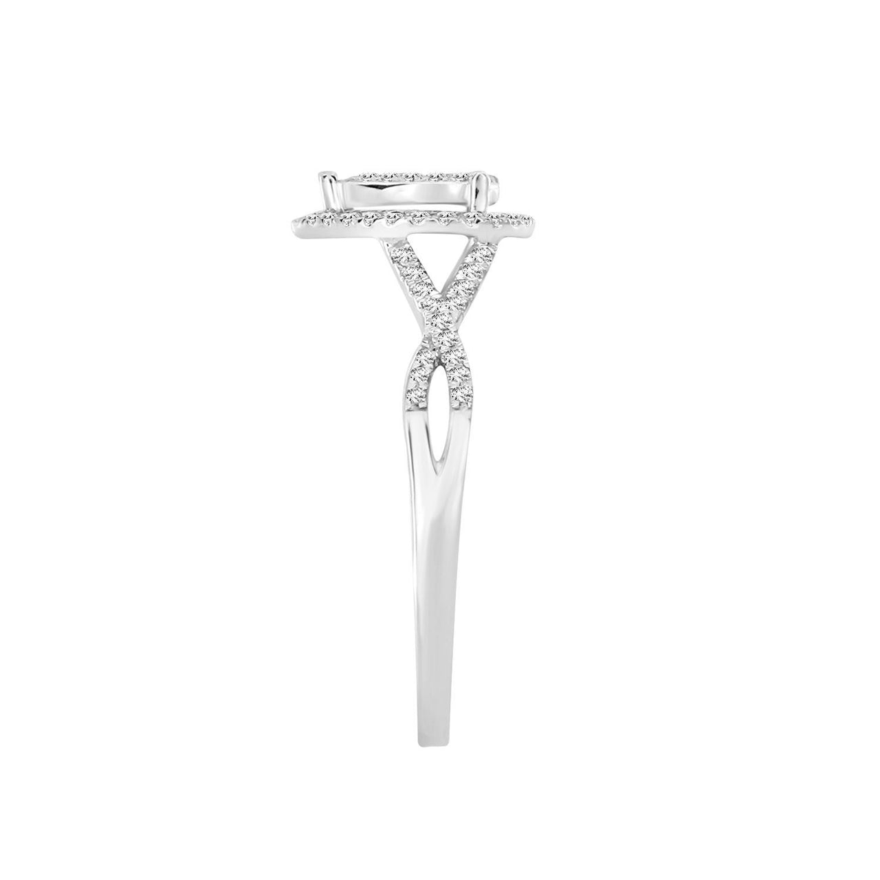 LADIES BRIDAL RING SET 1/4 CT ROUND DIAMOND 10K WHITE GOLD