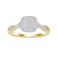 Thumbnail for LADIES BRIDAL RING SET 1/4 CT ROUND DIAMOND 10K YELLOW GOLD