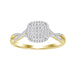 LADIES BRIDAL RING SET 1/4 CT ROUND DIAMOND 10K YELLOW GOLD