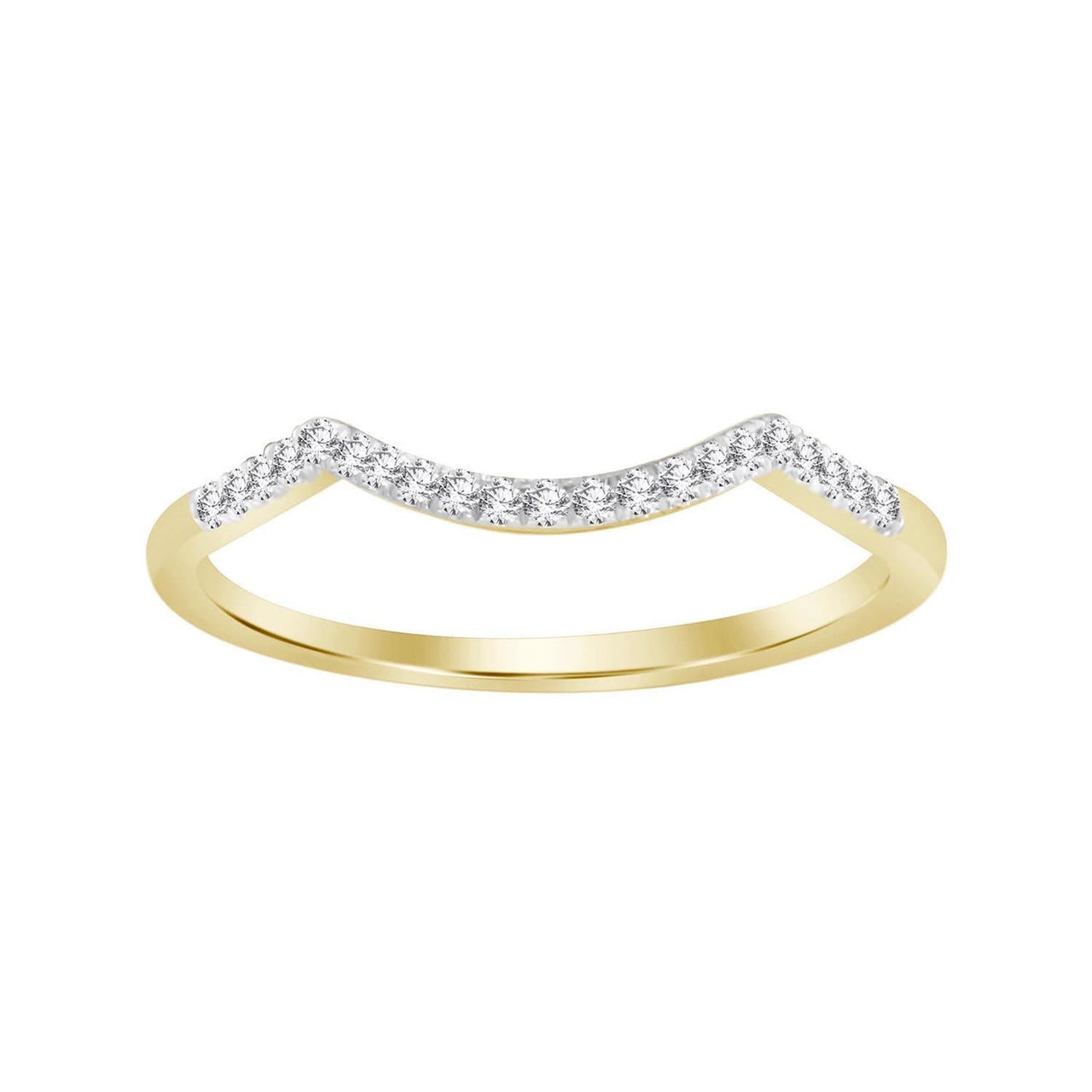 LADIES BRIDAL RING SET 1/4 CT ROUND DIAMOND 10K YELLOW GOLD