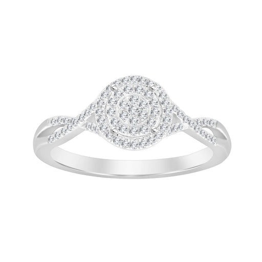 LADIES BRIDAL RING SET 1/4 CT ROUND DIAMOND 10K WHITE GOLD