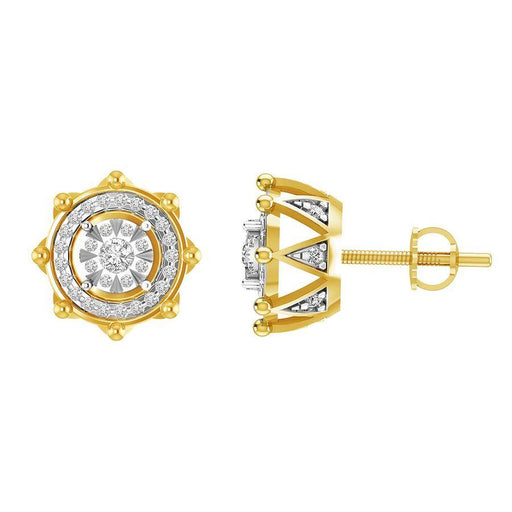 MEN'S EARRINGS 1/2 CT ROUND DIAMOND 10K YELLOW GOLD