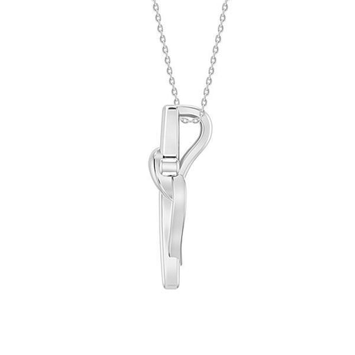 LADIES PENDANT 0.02 CT ROUND DIAMOND 10K WHITE GOLD