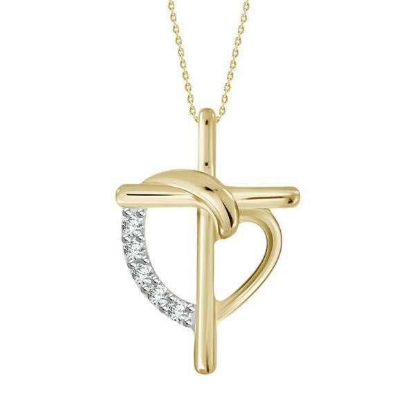 LADIES PENDANT 1 CT ROUND DIAMOND 10K YELLOW GOLD