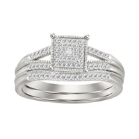 Thumbnail for LADIES BRIDAL RING SET 1/5 CTS ROUND/PRINCESS DIAMOND 10KT WHITE GOLD