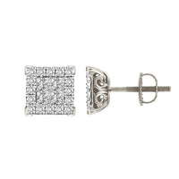 Thumbnail for LADIES EARRINGS 1/2 CT ROUND/PRINCESS DIAMOND 10K WHITE GOLD