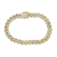 Thumbnail for MENS BRACELET 3 1/4 CT ROUND DIAMOND 10K YELLOW GOLD