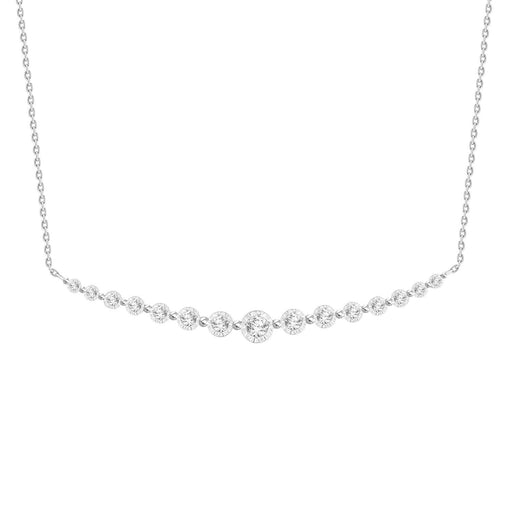 LADIES PENDANT WITH CHAIN 1/4 CT ROUND DIAMOND 10K WHITE GOLD