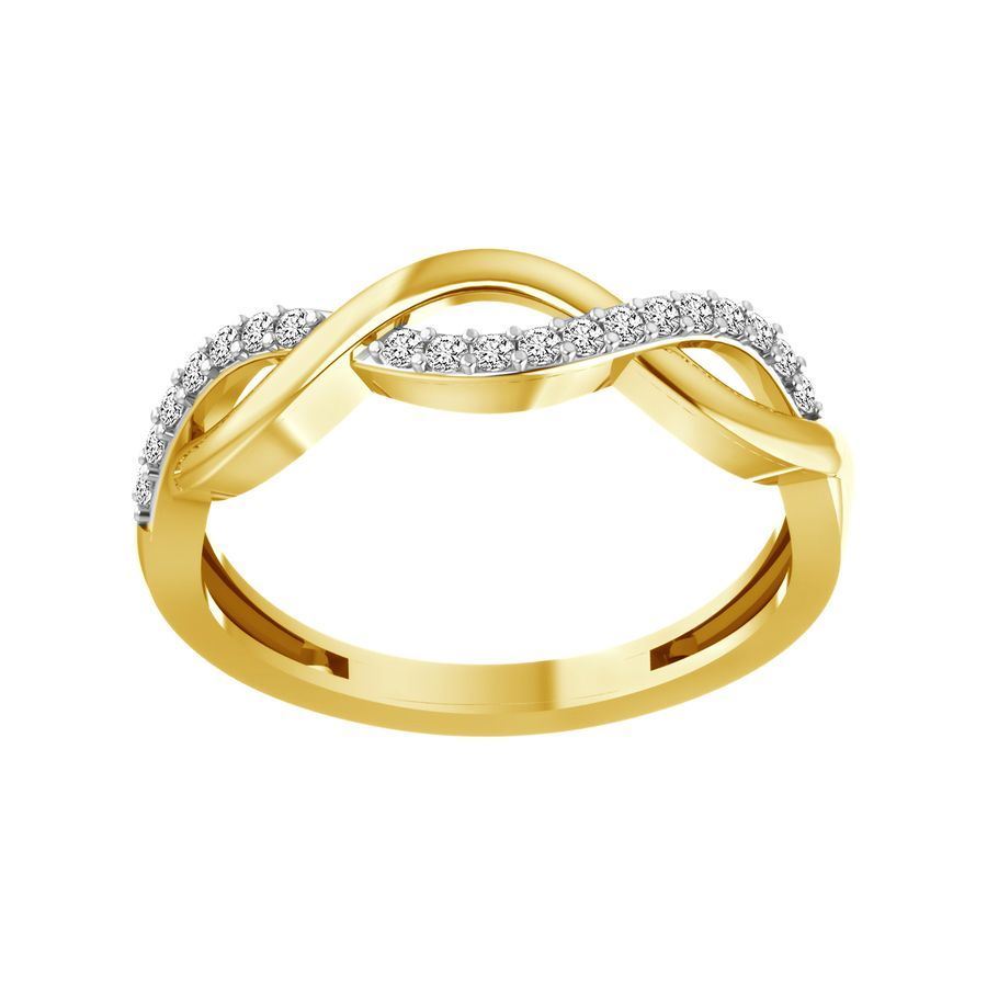 LADIES RING 1/6 CT ROUND DIAMOND 10K YELLOW GOLD