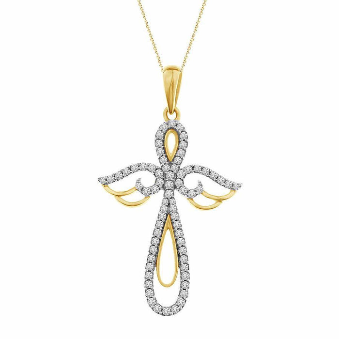 LADIES PENDANT 1/3 CT ROUND DIAMOND 10KT YELLOW GOLD