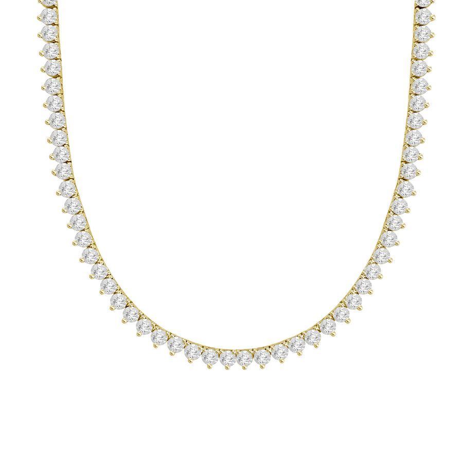 MEN'S NECKLACE 1 7/8 CT ROUND DIAMOND 10K YELLOW GOLD