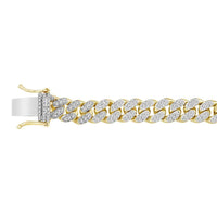 Thumbnail for MENS BRACELET 1 1/3 CT ROUND DIAMOND SILVER YELLOW PLATED