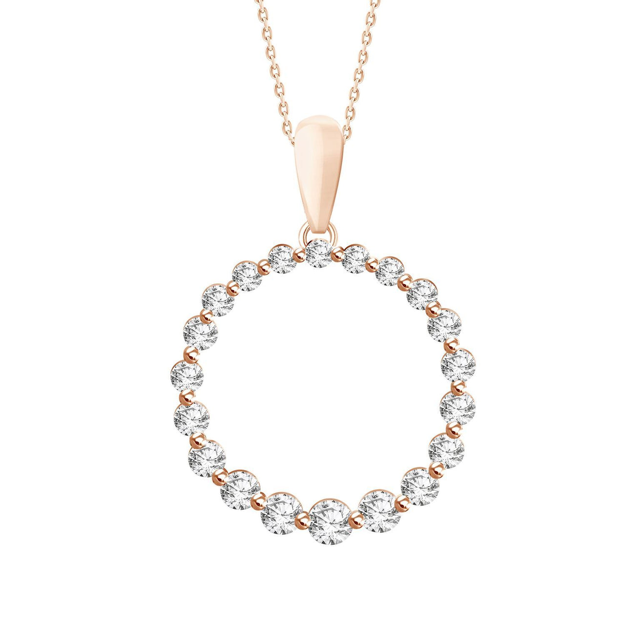 LADIES PENDANT 1/4 CT ROUND DIAMOND 10K ROSE GOLD