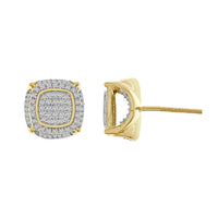 Thumbnail for MEN'S EARRINGS 1/2 CT ROUND DIAMOND 10K YELLOW GOLD