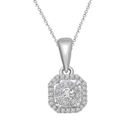 Thumbnail for LADIES PENDANT WITH CHAIN 1/6 CT ROUND DIAMOND 10K WHITE GOLD