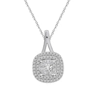 Thumbnail for LADIES PENDANT WITH CHAIN 1/4 CT ROUND DIAMOND 10K WHITE GOLD