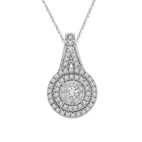 Thumbnail for LADIES PENDANT WITH CHAIN 1/3 CT ROUND DIAMOND 10K WHITE GOLD