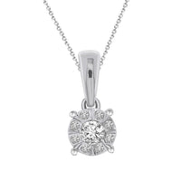 Thumbnail for LADIES PENDANT WITH CHAIN 1/6 CT ROUND DIAMOND 10K WHITE GOLD