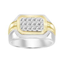 Thumbnail for MEN'S RING 1/2 CT ROUND DIAMOND 10K TT WHITE & YELLOW GOLD