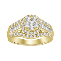 Thumbnail for LADIES RING 1 CT ROUND/BAGUETTE DIAMOND 10K YELLOW GOLD